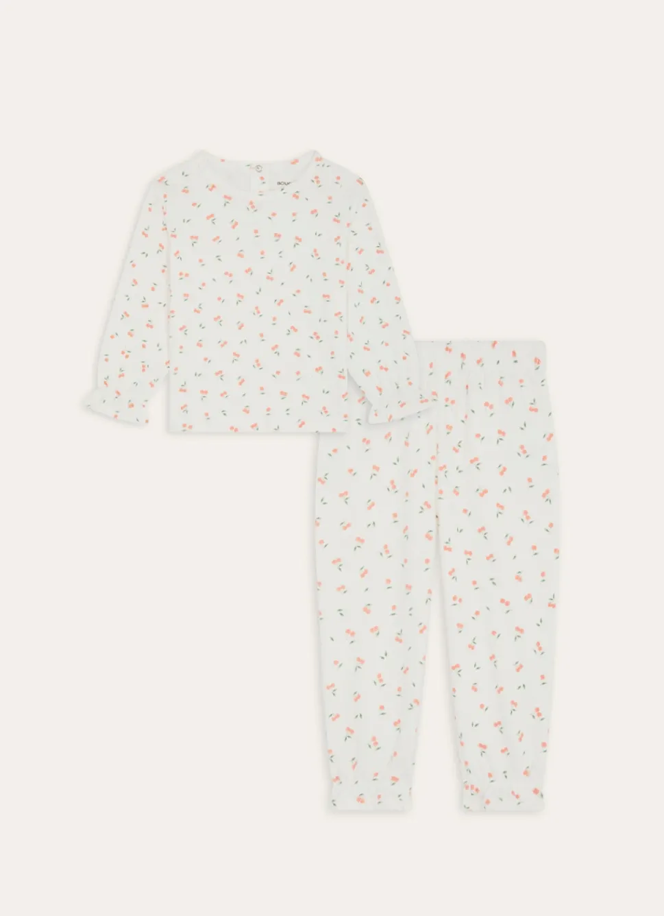 Discount Bouchara PYJAMA ENFANT EN COTON IMPRIMÉ CERISES ÉCRU
