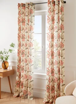 New Bouchara RIDEAU À MOTIFS FLORAUX JULIA BLANC CASSÉ