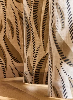 Clearance Bouchara RIDEAU EN COTON ET LIN IMPRIMÉ ARGILE