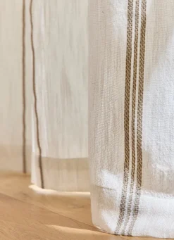 Bouchara RIDEAU EN COTON LÉGER TAMISANT À RAYURES NATUREL