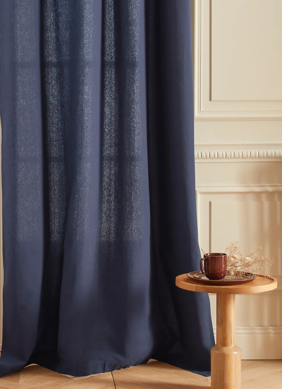 Outlet Bouchara RIDEAU EN COTON ÉPAIS UNI INDIGO