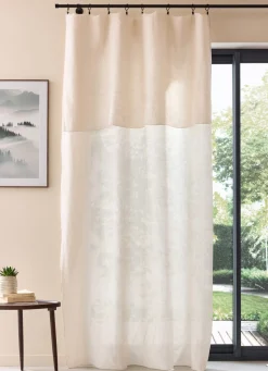 Discount Bouchara RIDEAU EN LIN LAVÉ BOURDON IVOIRE