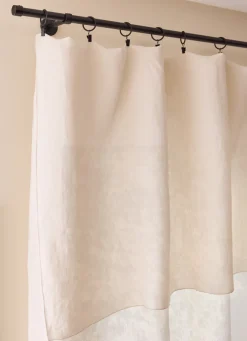Discount Bouchara RIDEAU EN LIN LAVÉ BOURDON IVOIRE