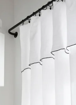 Clearance Bouchara RIDEAU EN LIN LAVÉ ET BOURDON BLANC