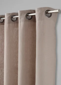 New Bouchara RIDEAU EN LIN LAVÉ UNI TAUPE