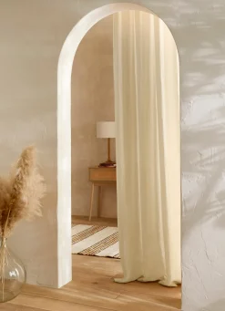 Bouchara RIDEAU EN LIN UNI ÉPAIS ET TEXTURÉ BLANC