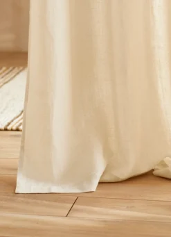 Bouchara RIDEAU EN LIN UNI ÉPAIS ET TEXTURÉ BLANC