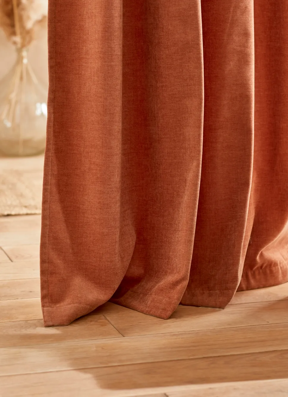 Hot Bouchara RIDEAU EN VELOURS CHENILLE UNI TERRACOTTA