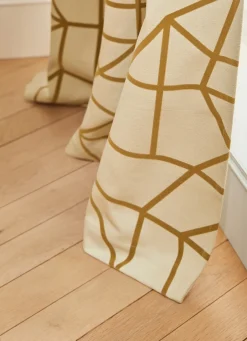 Clearance Bouchara RIDEAU EN VELOURS DE COTON LIGNES GÉOMÉTRIQUES BRONZE