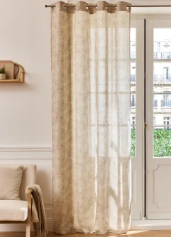 Bouchara RIDEAU FLUIDE IMPRIMÉ DE FLEURS EN COTON ET LIN NATUREL