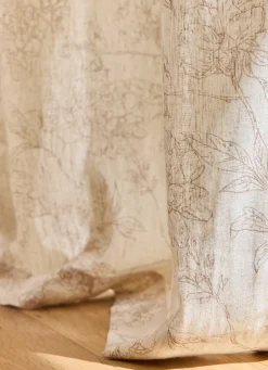 Bouchara RIDEAU FLUIDE IMPRIMÉ DE FLEURS EN COTON ET LIN NATUREL