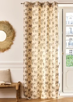 Best Bouchara RIDEAU FLUIDE IMPRIMÉ VÉGÉTAL EN COTON NATUREL