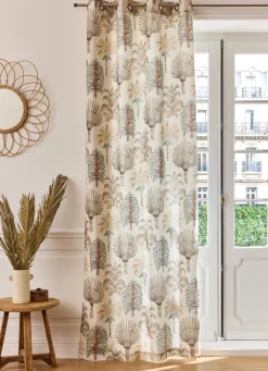 Best Bouchara RIDEAU IMPRIMÉ À PALMIERS EN COTON ECRU
