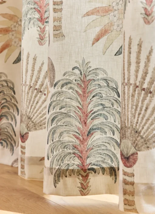 Best Bouchara RIDEAU IMPRIMÉ À PALMIERS EN COTON ECRU - Doux Intérieur