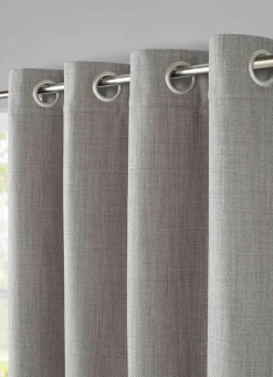 Online Bouchara RIDEAU ISOLANT THERMIQUE UNI TEXTURÉ GRIS