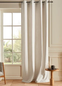 Discount Bouchara RIDEAU ISOLANT THERMIQUE UNI TEXTURÉ BLANC CASSÉ