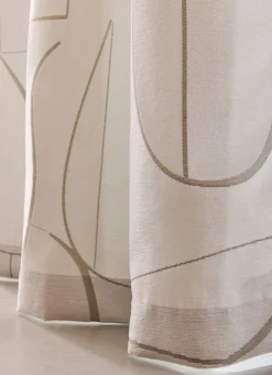 Outlet Bouchara RIDEAU JACQUARD À MOTIF GÉOMÉTRIQUE CONTRASTÉ BLANC