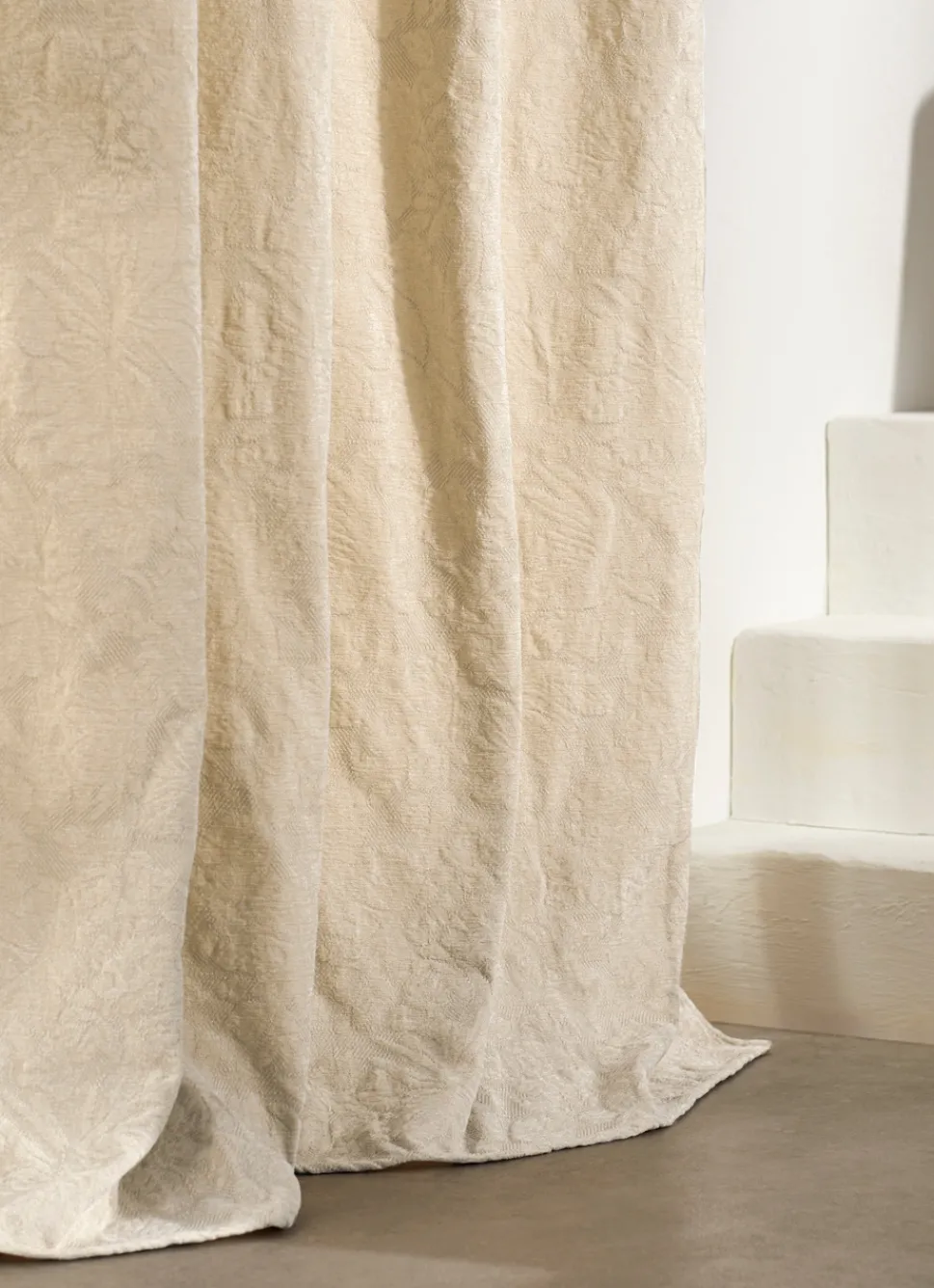 Sale Bouchara RIDEAU JACQUARD À MOTIF VÉGÉTAL BEIGE