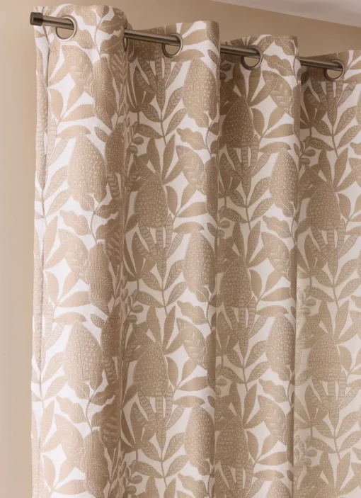 Best Bouchara RIDEAU JACQUARD AVEC MOTIF VÉGÉTAL CONTRASTÉ NATUREL ...