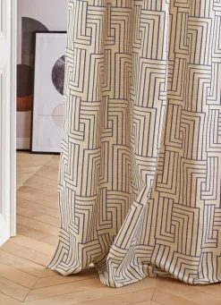 Best Bouchara RIDEAU JACQUARD BICOLORE ÉCRU/BLEU