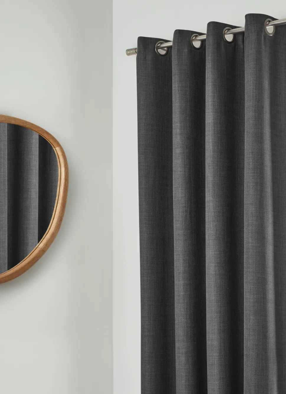 New Bouchara RIDEAU OBSCURCISSANT EFFET TRAMÉ UNI ANTHRACITE