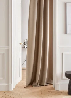 Clearance Bouchara RIDEAU OBSCURCISSANT EFFET TRAMÉ UNI TAUPE
