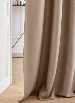 Clearance Bouchara RIDEAU OBSCURCISSANT EFFET TRAMÉ UNI TAUPE