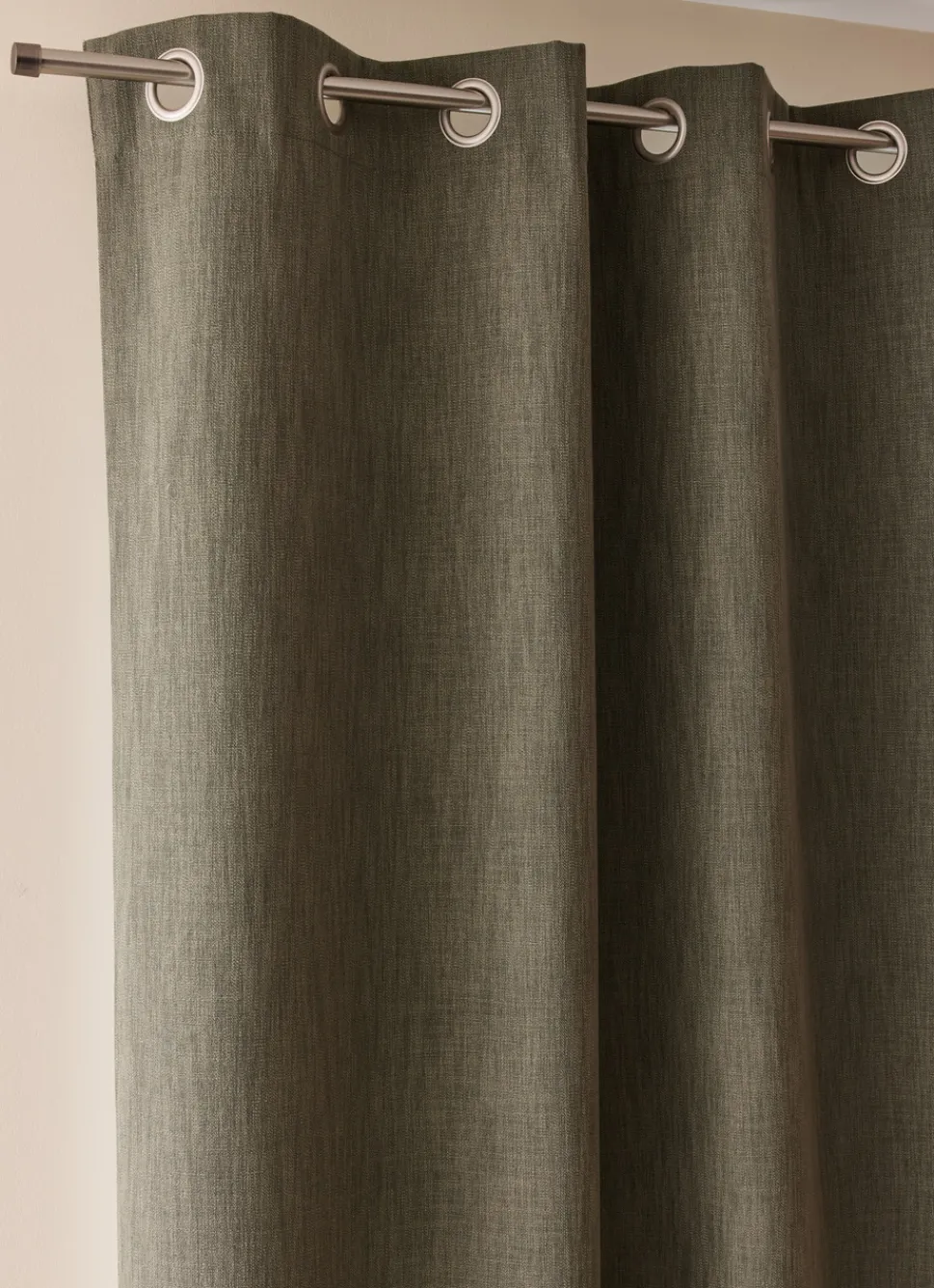 New Bouchara RIDEAU OCCULTANT ASPECT NATUREL AVEC LIN KAKI