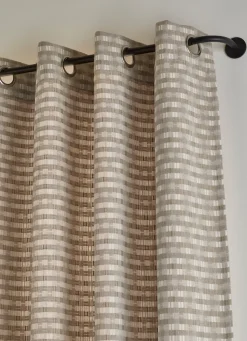 Clearance Bouchara RIDEAU TAMISANT EN JACQUARD GÉOMÉTRIQUE BEIGE