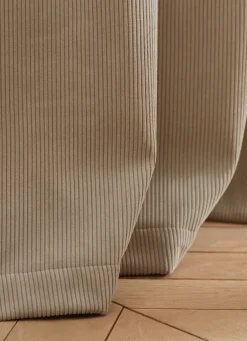 Discount Bouchara RIDEAU TAMISANT UNI EN VELOURS CÔTELÉ PERLE