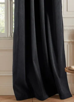 Best Bouchara RIDEAU TAMISANT UNI EN VELOURS CÔTELÉ Noir