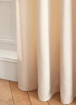 Bouchara RIDEAU TAMISANT UNI TISSAGE CHEVRON TIAMO BLANC