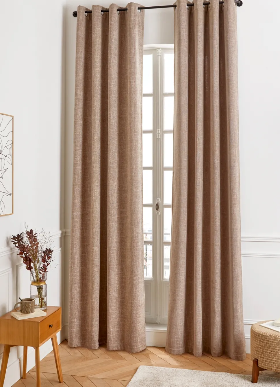 Bouchara RIDEAU THERMIQUE GRANDE HAUTEUR OLIVIA MARRON