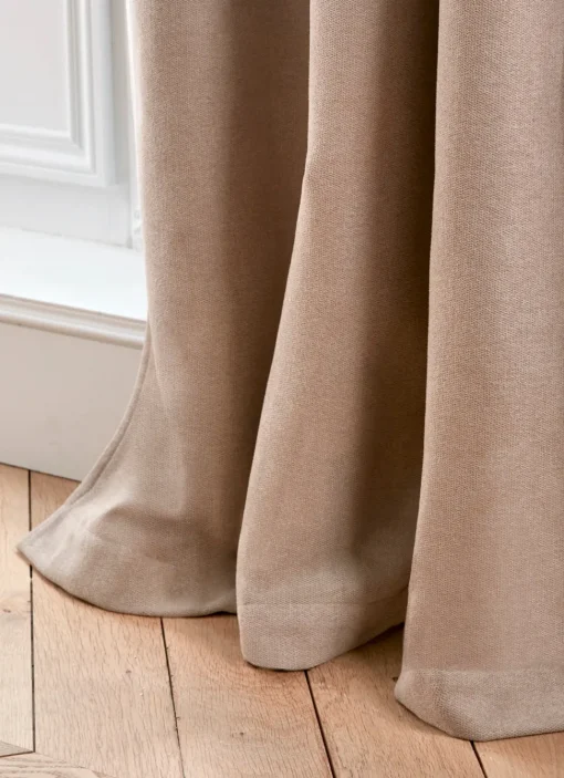 New Bouchara RIDEAU THERMIQUE UNI EFFET VELOURS MAT GROELAND TAUPE ...
