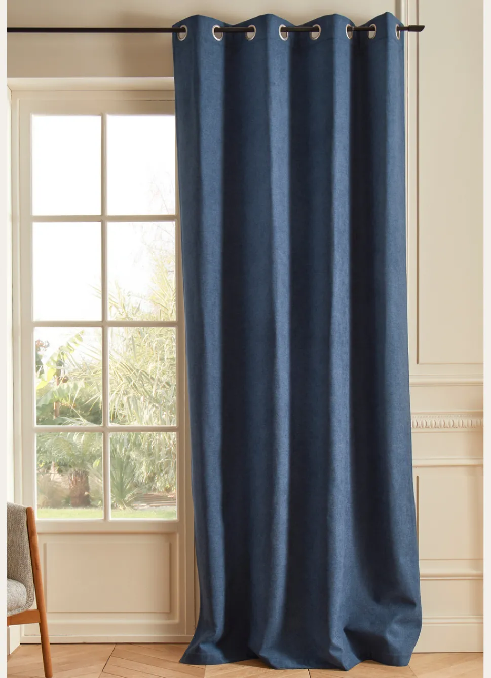 Hot Bouchara RIDEAU THERMIQUE UNI EFFET VELOURS MAT BLEU