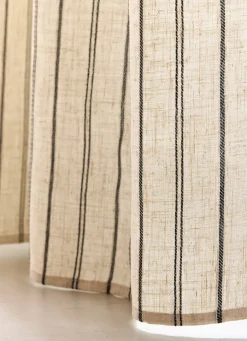 Sale Bouchara RIDEAU TRAMÉ À RAYURES NATUREL / NOIR