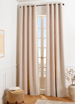 Hot Bouchara RIDEAU UNI ASPECT VELOURS TOUCHER DOUX CANNA ECRU