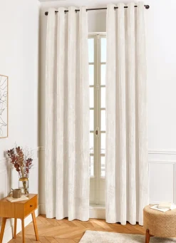 Bouchara RIDEAU UNI EN VELOURS CÔTELÉ TERRY BEIGE