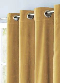 Clearance Bouchara RIDEAU UNI EN VELOURS DE COTON DOUBLÉ OCRE