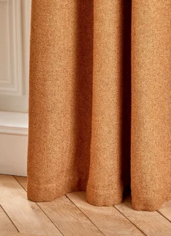 Best Bouchara RIDEAU UNI LÉGER EN BOUCLETTE TAMISANT CARAMEL