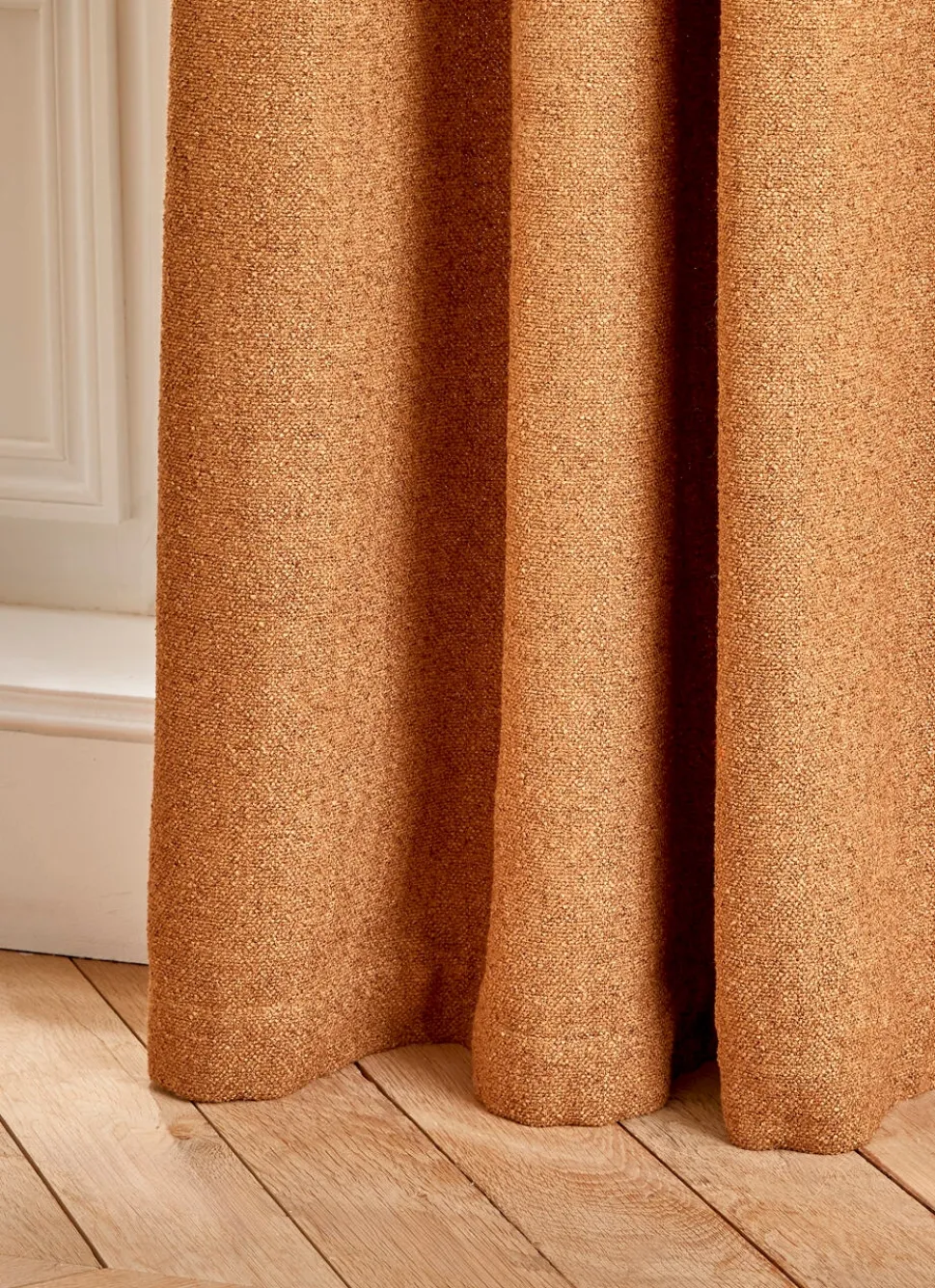 Best Bouchara RIDEAU UNI LÉGER EN BOUCLETTE TAMISANT CARAMEL