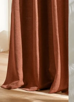 New Bouchara RIDEAU UNI TEXTURÉ ROUGE TERRE
