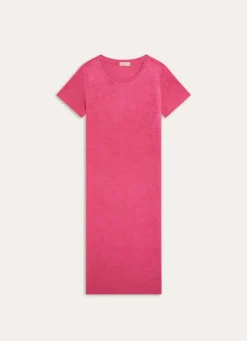 Hot Bouchara ROBE LONGUE MANCHES COURTES EN MATIÈRE ÉPONGE FUSCHIA
