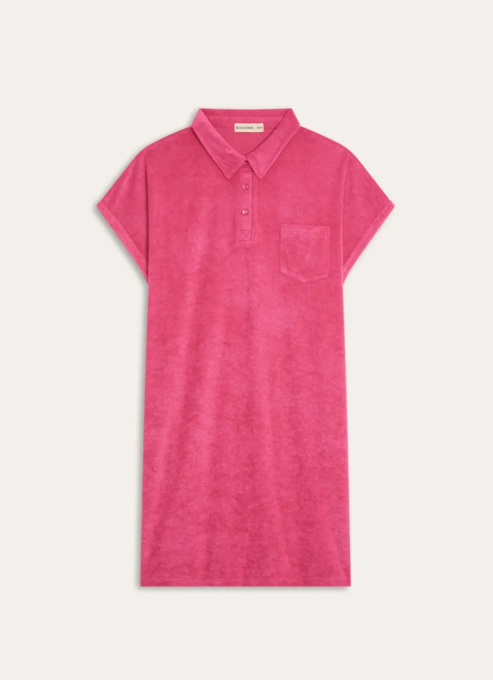 New Bouchara ROBE MANCHES COURTES EN MATIÈRE ÉPONGE FUSCHIA