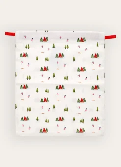 Discount Bouchara SAC À LINGE AVEC SCÈNE AU SKI BLANC