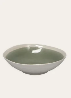 Hot Bouchara SALADIER EN GRÈS RÉACTIF VERT DE GRIS