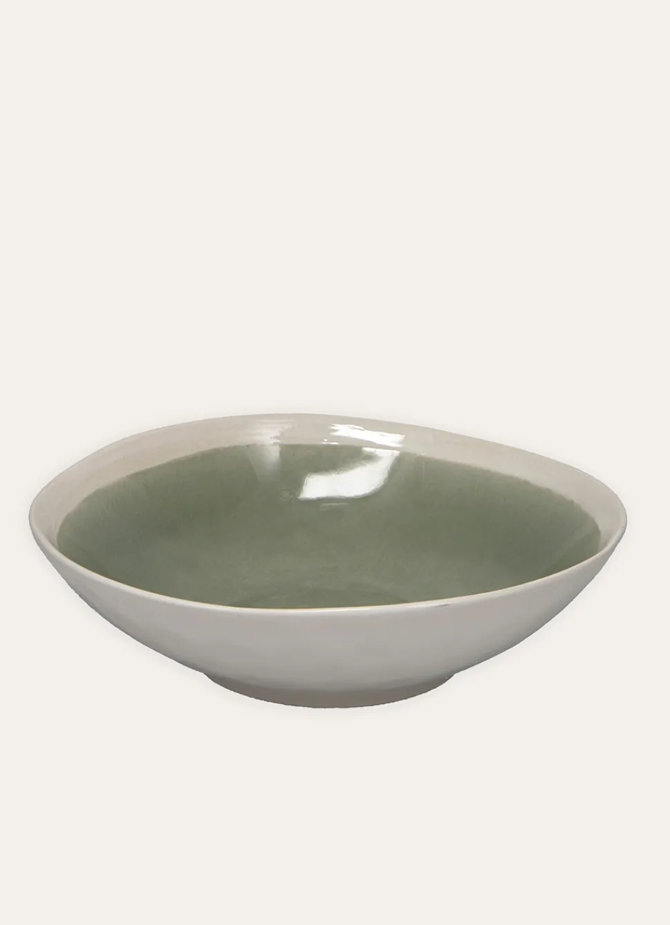 Hot Bouchara SALADIER EN GRÈS RÉACTIF VERT DE GRIS