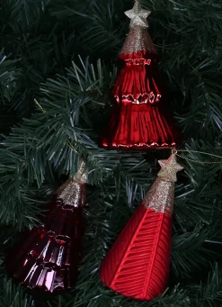 Clearance Bouchara SAPIN EN VERRE À SUSPENDRE (MODÈLE ALÉATOIRE) RUBIS