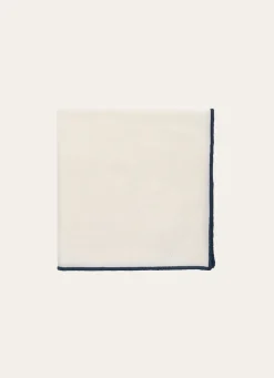 Outlet Bouchara SERVIETTE DE TABLE EN COTON ET LIN BOURDON COLORÉ LAIT/BLEU