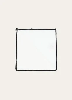 Outlet Bouchara SERVIETTE DE TABLE EN COTON ET LIN BOURDON COLORÉ BLANC/NOIR